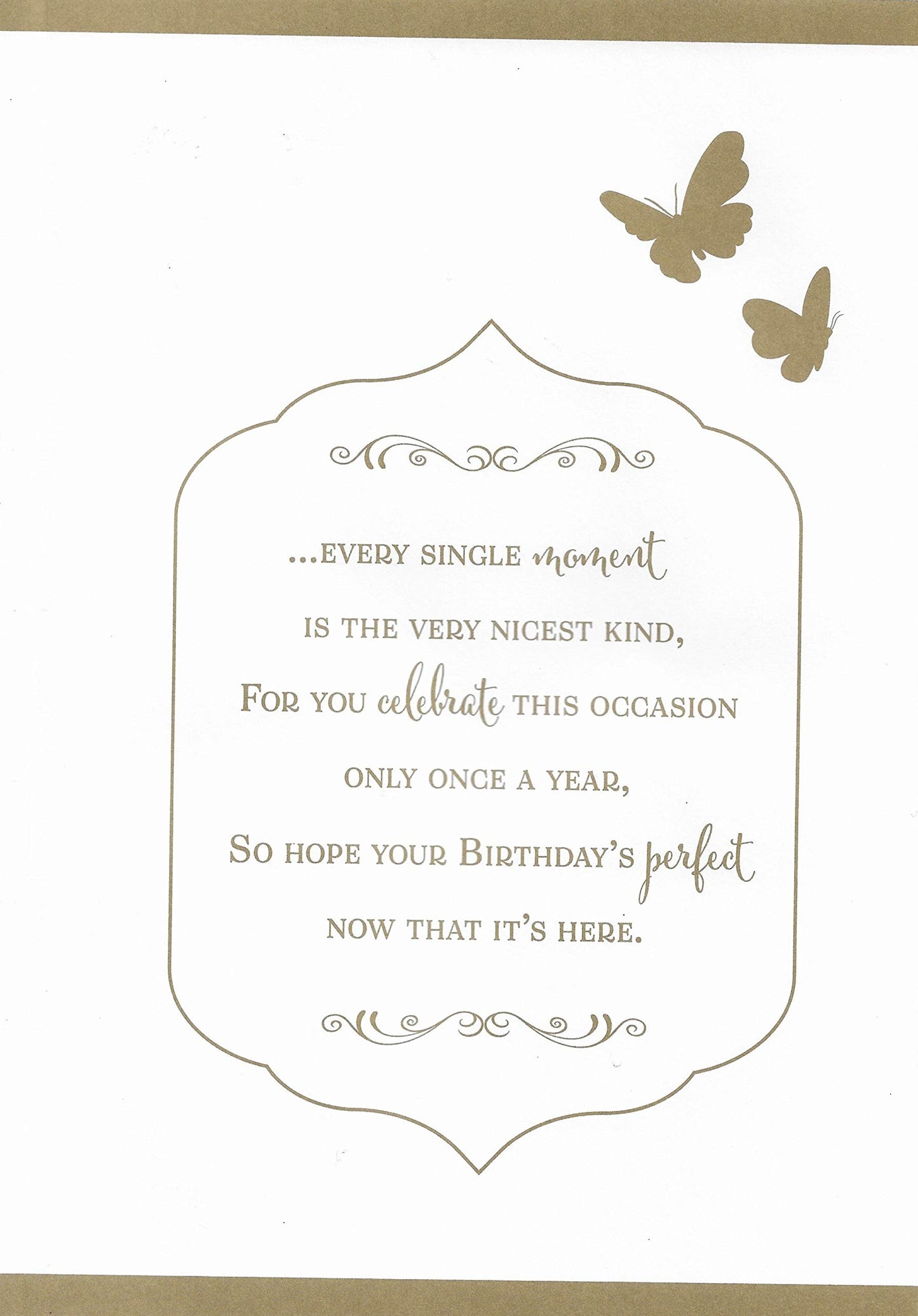 LARGE WONDERFUL MOTHER BIRTHDAY CARD***GOLDEN BUTTERFLY***7 X 11 INCHES***AG3