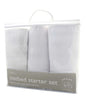 3 Piece Cot Bed Started Set - White - 2 Blankets & Fitted Sheet (Cot Bed Set)
