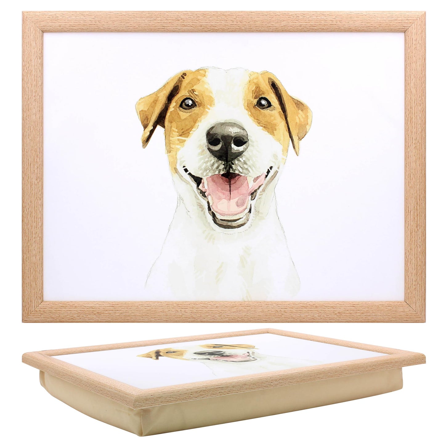 Lesser & Pavey Jack Russell Laptray Robert James Hull Lap Tray For Food Serving & Breakfast | Comfortable Lap Trays With Bean Bag Cushion | Durable Lap Trays For Eating On Lap For Adults