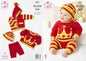 King Cole Baby DK Knitting Pattern Coronation Crown Sweater Hoodie Trousers & Shorts (6021)