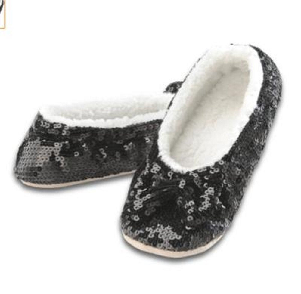Black Ballerina Bling Snoozies for Girls - Small (UK 12 - 13)