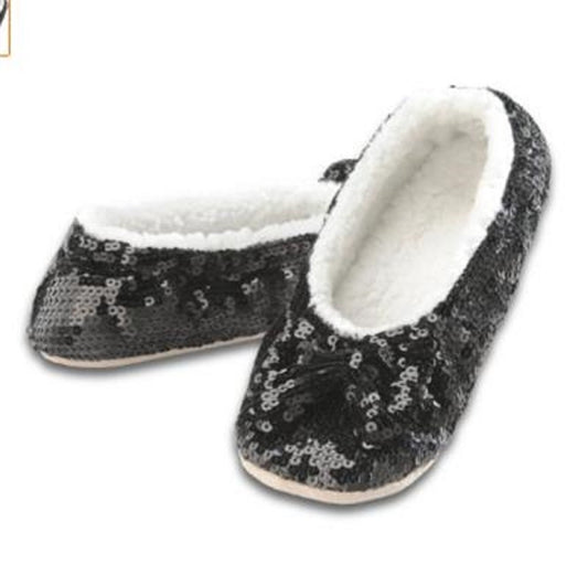 Black Ballerina Bling Snoozies for Girls - Small (UK 12 - 13)