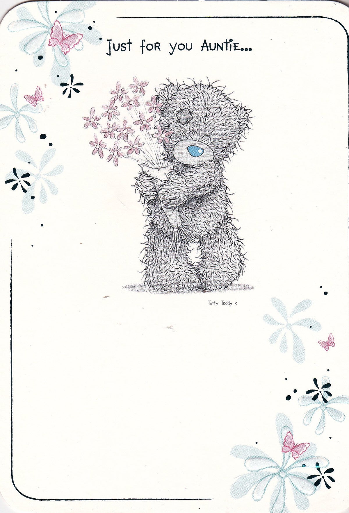 Tatty Teddy Card - Just for you Auntie