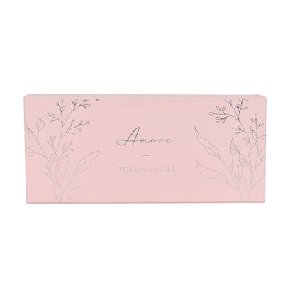 Amore Wedding Bridal Garter with Diamante Crystals in Gift Box