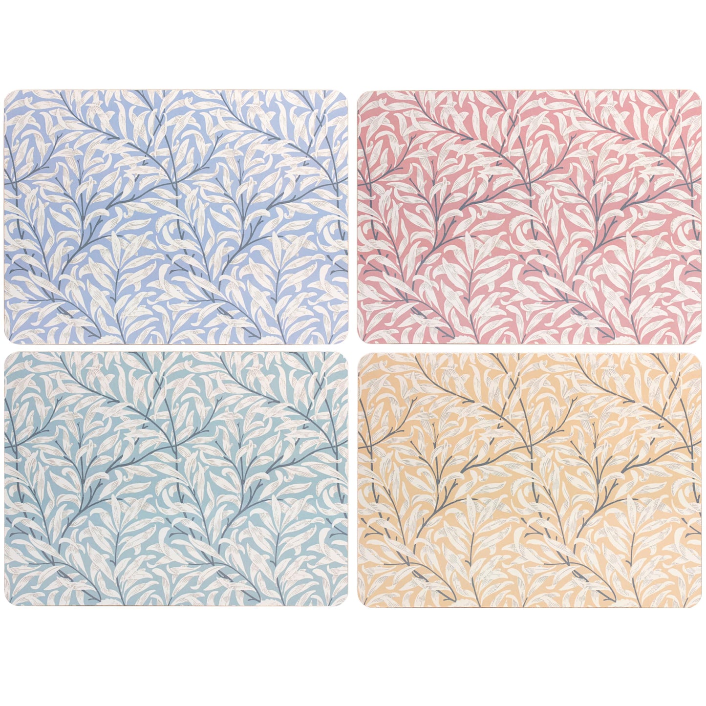 The Leonardo Collection Wm. Morris Assortments Wood Willow Bough Placemats Set of 4 for Kitchen & Dining | Durable Table Mats for Everyday Use | Table Accessories Easy to Clean Place Mats