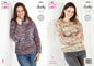 King Cole 5825 Knitting Pattern Womens Sweaters in Shadow Chunky, 32" - 46"
