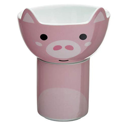 Puckator Porcelain Pig Children's 2 Piece Mug & Bowl, Breakfast Lunch Dinner Set, Home Kitchen, Multicolour, Bowl 300ml 8x11x11cm Mug 200ml 7.5x9.5x6.5cm, Food Dishwasher & Microwave Safe