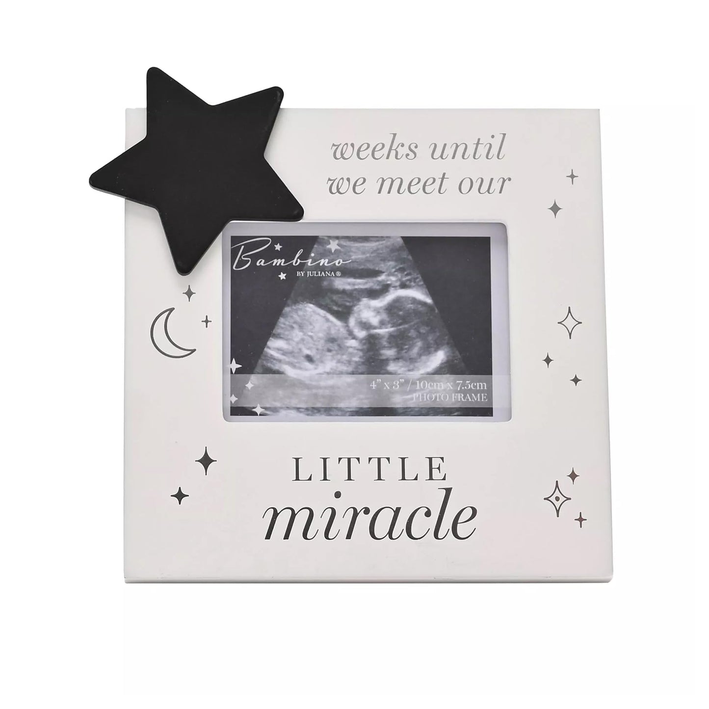 Bambino little miracle' Scan Sonogram Countdown Photo Frame '... weeks until we meet"