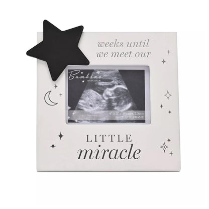 Bambino little miracle' Scan Sonogram Countdown Photo Frame '... weeks until we meet"