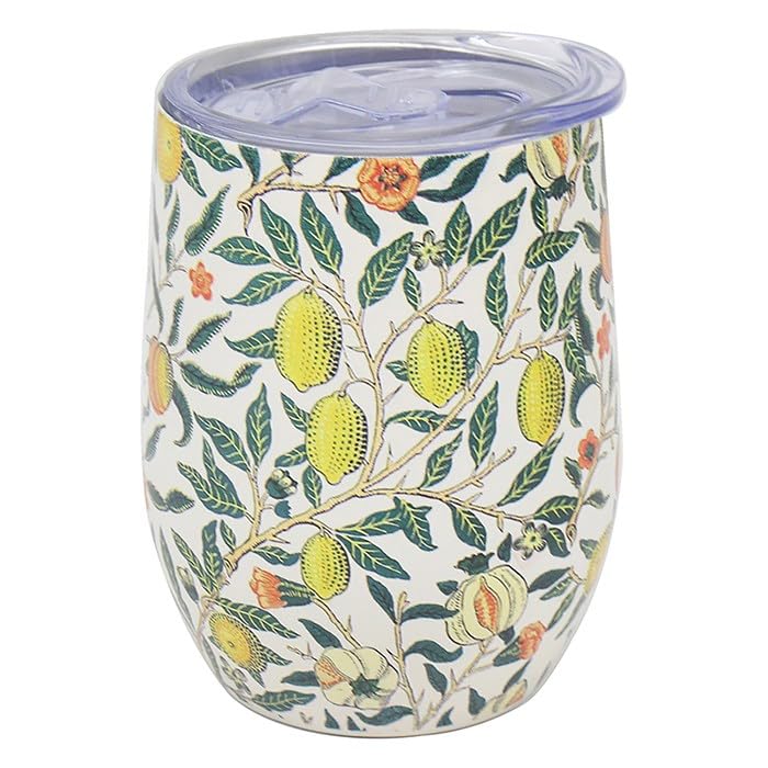 The Leonardo Collection William Morris Travel Cup Fruits for Hot Or Cold Drinks  Travel Mug m, Home Or Travel | Insulated Tumbler Coffee Cups for Daily Use