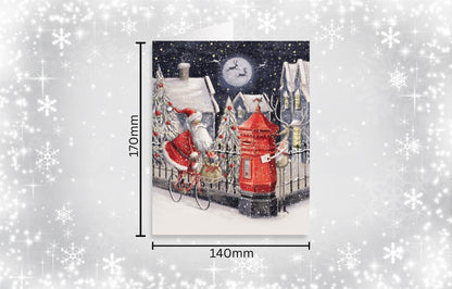 Tom Smith Boxed Christmas Cards Pack - 15 Luxury Xmas Cards with Envelopes and Seals - Festive Santa Xmas Tree & Postbox Designs - Recycled Eco Friendly Christmas Card Set