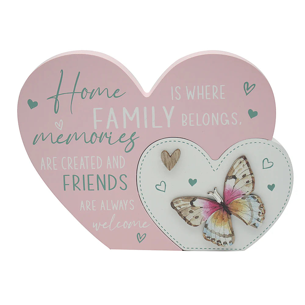 Love & Affection Home Wooden Heart Plaque  family