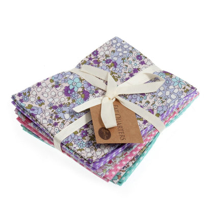 Fat Quarter Bundle: Cotton: 6 x 54cm x 45cm: Pastel Wildflowers