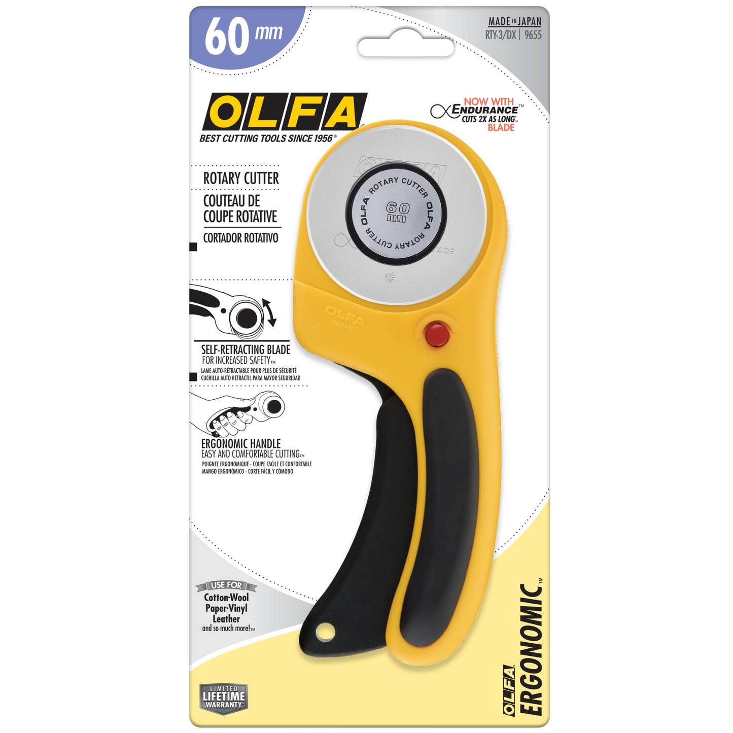 Olfa ARRTY-3/DX, Yellow, 60mm Rotationsmesser RTY-3/DX