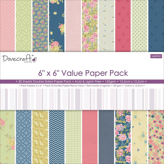 Dovecraft Essentials - Leyton Value Paper Pack 6"x6"