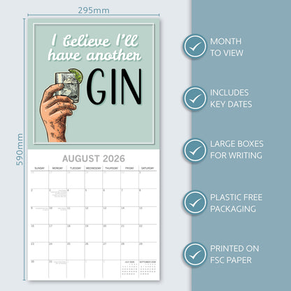 The Gifted Stationery Monthly Wall Calendar - Gin