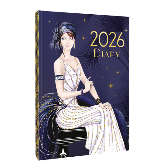 Art Deco 2026 A5 Weekly View Diary | Hardback Organiser with Claire Coxon Artwork | Planner for Appointments, Notes & Scheduling