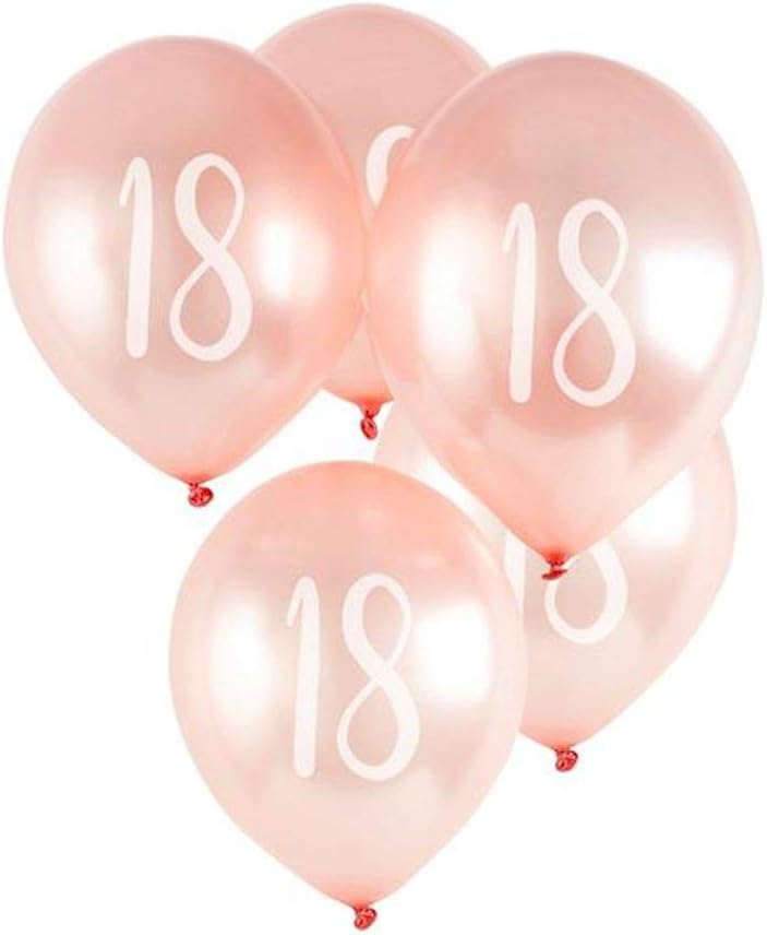 hotyballo  Rose Gold 12" Balloon No.18 (5Xpk)