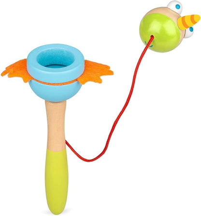 Tobar 38189 WOODEN UNICORN AND DRAGON CUP AND BALL, Tan, 15.5 cm  one supplied at random