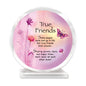 TRUE FRIENDS Polished Glass Plaque Keepsake Gift Set with Butterfly and Flowers artwork and TRUE FRIENDS Verse