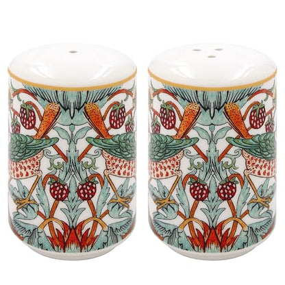 The Leonardo Collection William Morris Strawberry Thief Salt and Pepper Shakers for Home & Restaurants | British Designed Salt and Pepper Sets for Kitchen | Durable Pepper and Salt Shaker for Dining