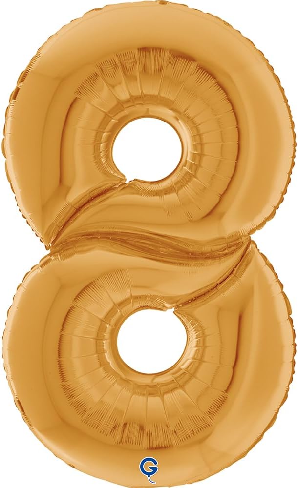 grabo  Numer      8  Gold Giant 64" Balloon