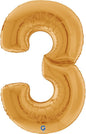 grabo  Number   3  Gold Giant 64" Balloon
