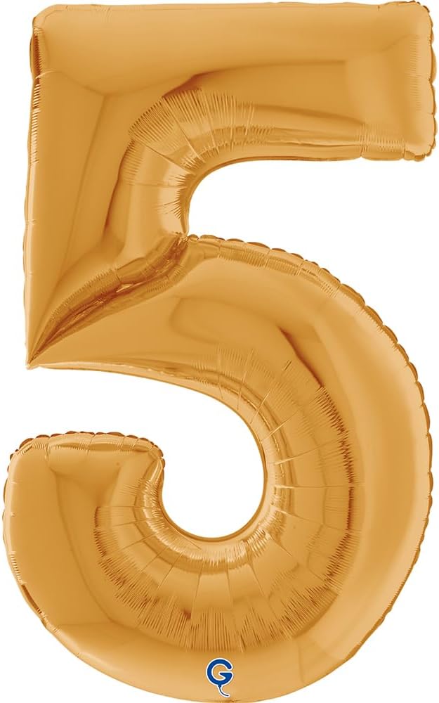 grabo  Number   5 Gold Giant 64" Balloon