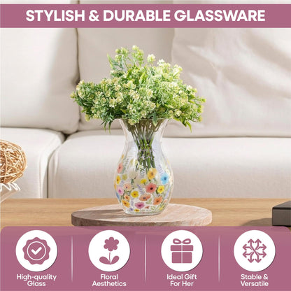 Lesser & Pavey I Love You Mum Range Mum Glass Vase for Home & Office | Glass Vases for Flowers & Home Decor | Ideal Vases Centerpiece for Living Room and Fresh & Artificial Flower