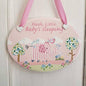 Pink Baby Girl "Hush Little Baby's Sleeping" Ceramic Hanging Nursery Plaque