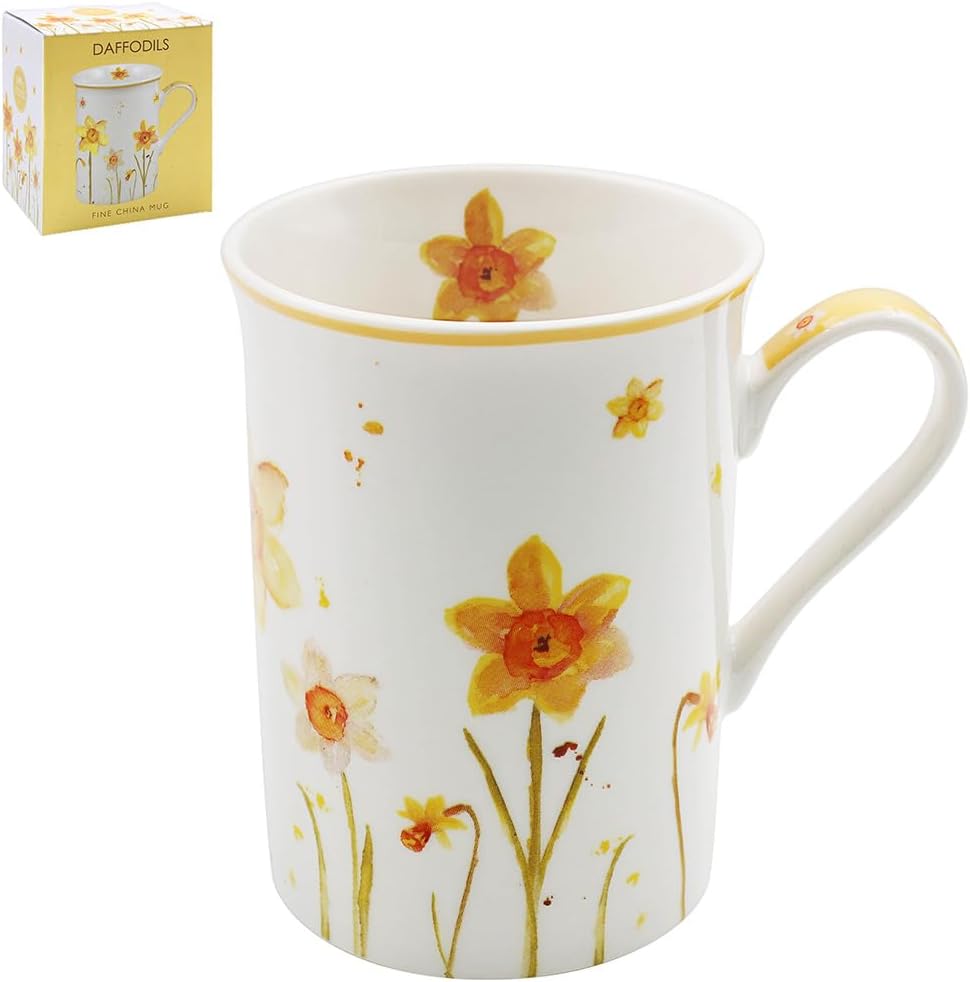 The Leonardo Collection LP94894 Ceramic Mug  Daffodils design  White and Yellow