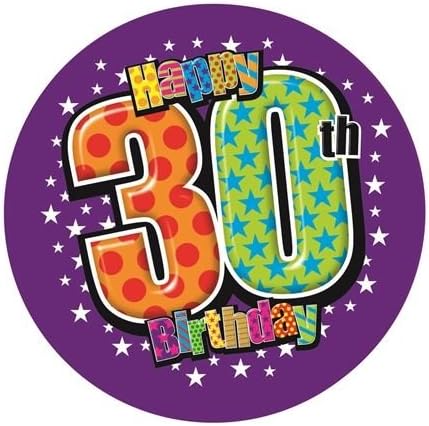 Mens Happy Birthday Badge 15cm - Age 30