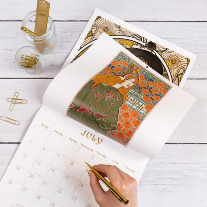 Art Nouveau 2026 Square Wall Calendar | Monthly Planner Featuring Classic Works by Alphonse Mucha, Georges de Feure, Verneuil, Rhead & More
