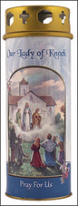 Our Lady Of Knock Pray For Us 6" Whte Wax Candle 68hr burn time
