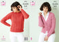 King Cole Ladies Double Knit DK Knitting Pattern Cable Sweater & Cardigan (5915)