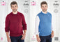King Cole 5820 Knitting Pattern Mens Round Neck Sweater and Slipover in Big Value Chunky