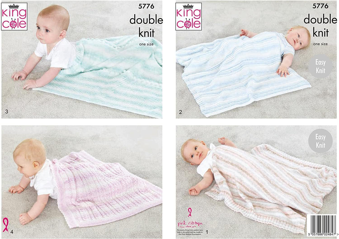King Cole 5776 Baby DK Blanket Knitting Pattern