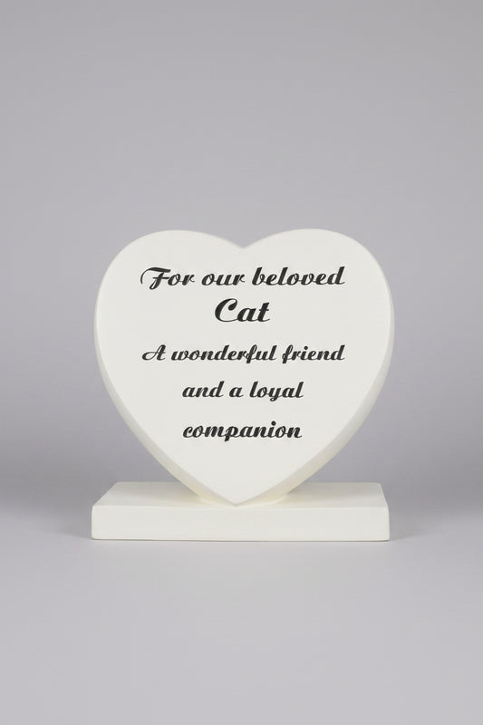 In Loving Memory Cream Heart Graveside Memorial Ornament Our Cat
