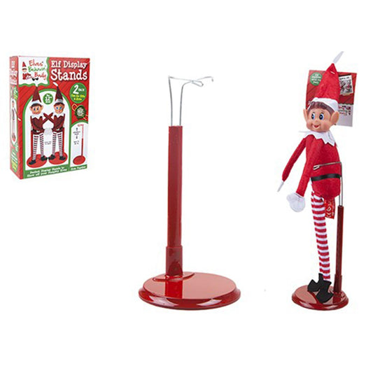 Red Adjustable Stand For Elf Dolls (30.48cm) – Pack Of 2, Sturdy Design & Enhance Your Festive Decor - Perfect Display & Support For Elf Dolls