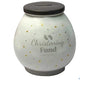"Christening Fund" White Fun Novelty Money Box Jar
