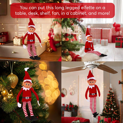 Elves Behavin' Badly Charming Red Long Leg Soft Body Vinylface Girl Elf with Hat - 30 cm
