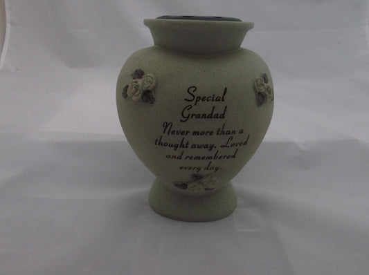 David Fischhoff Special Grandad Heart Rose Bowl, Stone, Grey
