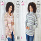King Cole 5822 Adult Chunky Sweater Cardigan Knitting Pattern, 32" - 50"