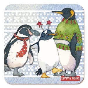 penguins in jumpers Assorted Coasters (Set Of 4) Emma Ball