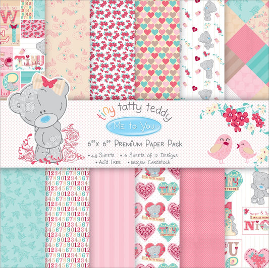 Trimcraft Tiny Tatty Teddy Girl 6x6 FSC Paper Pack