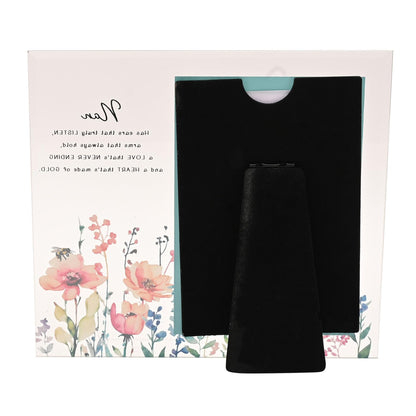 Floral Glass Photo Frame with Wording and Holds 4'x6' Photo