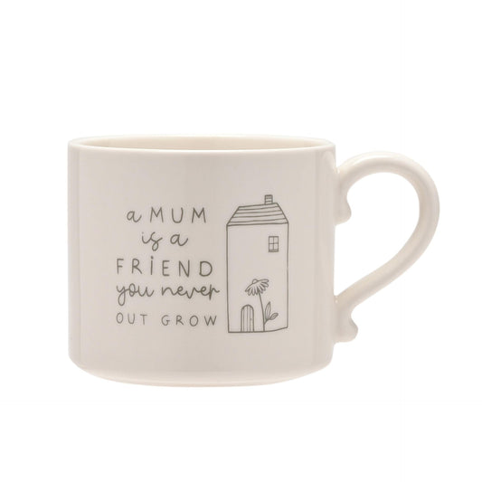 Widdop Moments Stoneware Ceramic Mum Mug - Mum is A Friend Mug - White Colour - Coffee Mug Tea Hot Drinks - Approx 350ml - Gift for Mum Birthday Mother's Day Present