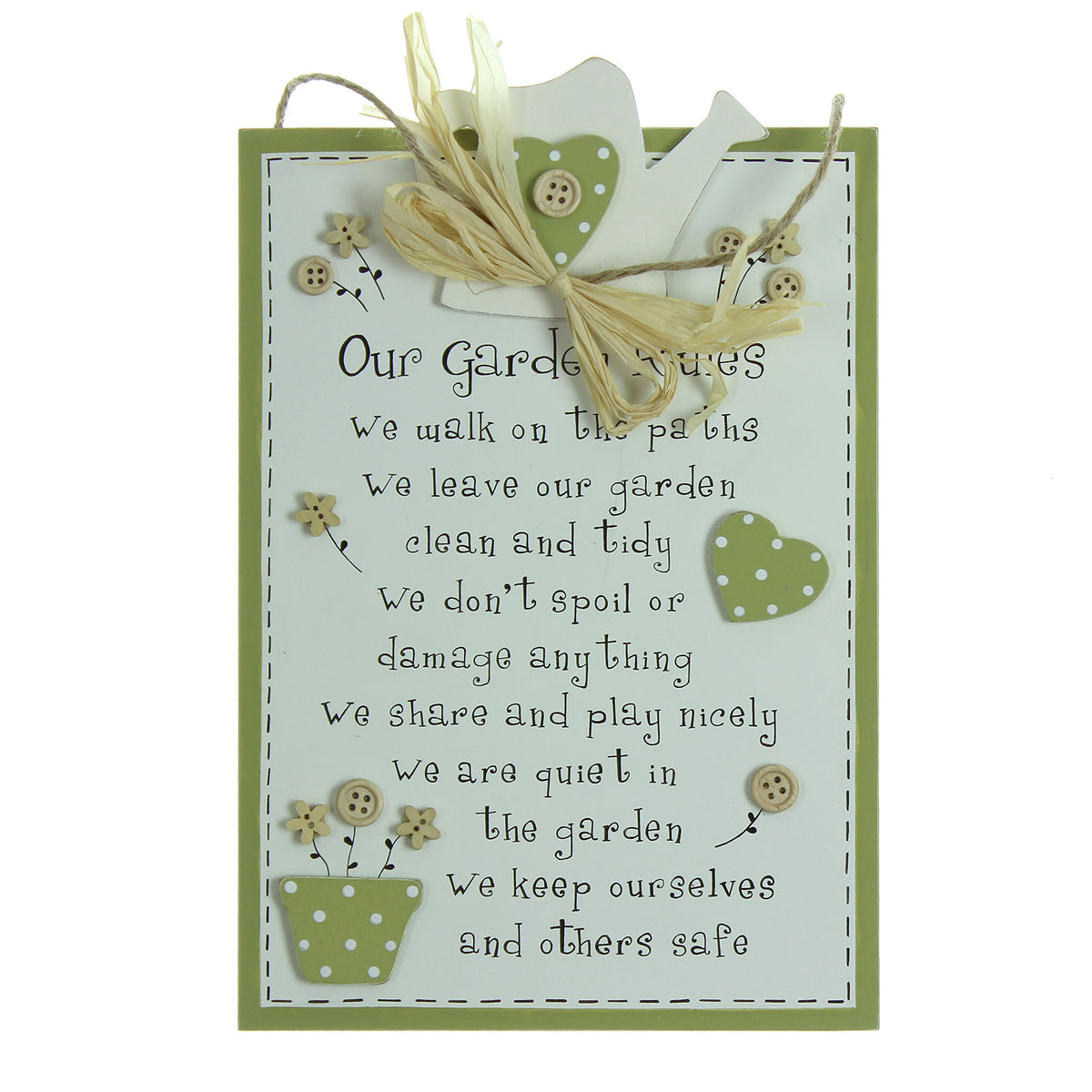 ukgiftstoreonline Gardeners Gift - Garden Rules Wall Plaque