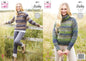 King Cole 5811 Knitting Pattern Womens Round and Cowl Neck Sweaters in Autumn Chunky