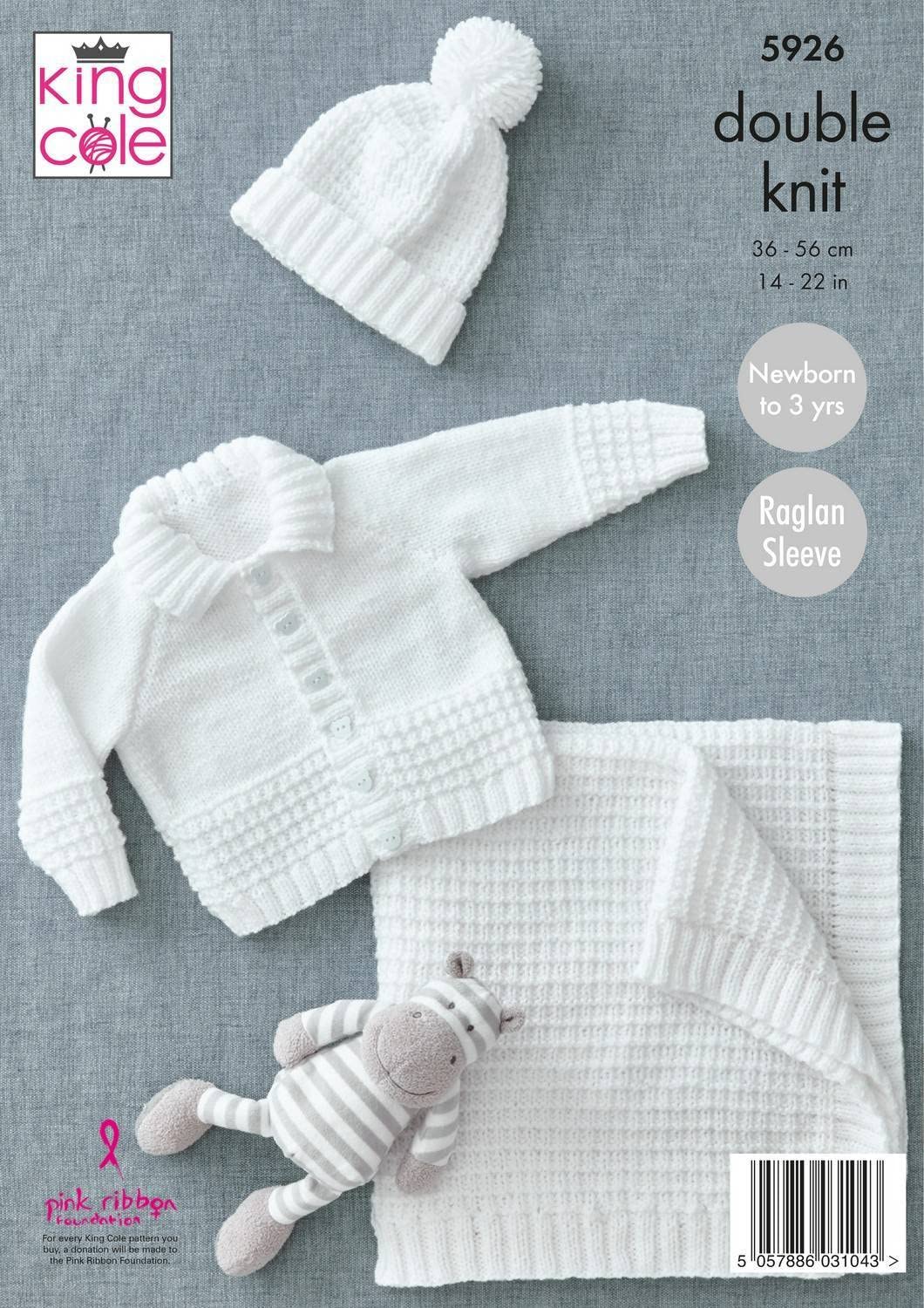 Cardigan, Hat and Blanket in King Cole Comfort DK (5926)